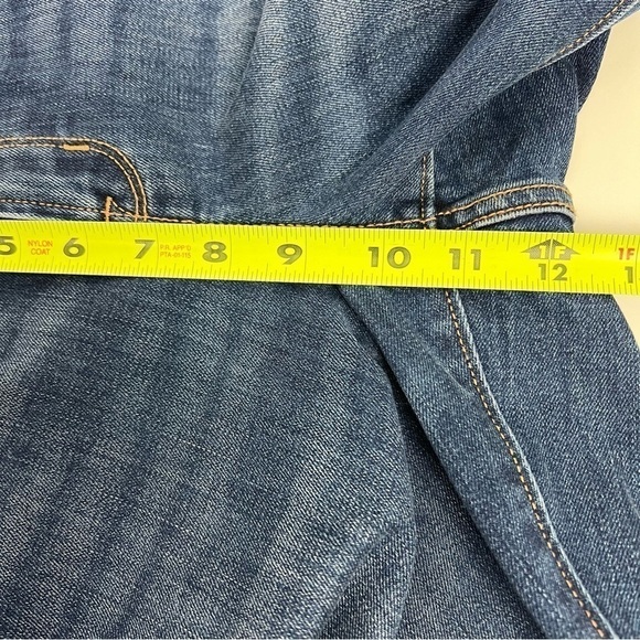 NWT Old Navy Women Power Slim Straight Blue Jeans Sz 14 Short Distressed Stretch - Picture 14 of 16